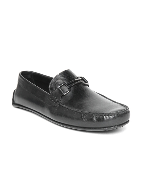 

Louis Philippe Men Black Solid Leather Driving Shoes