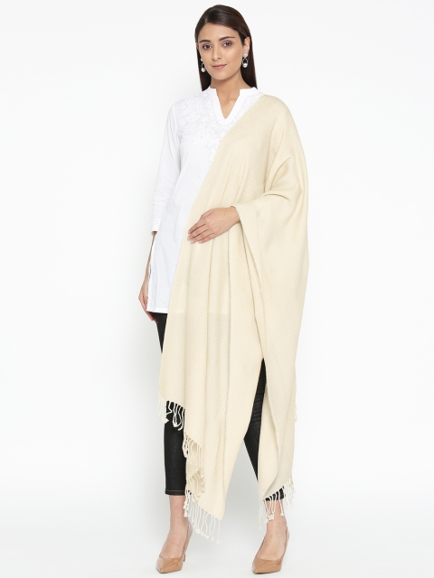 

AURELIA Women Off-White Woven Design Shawl