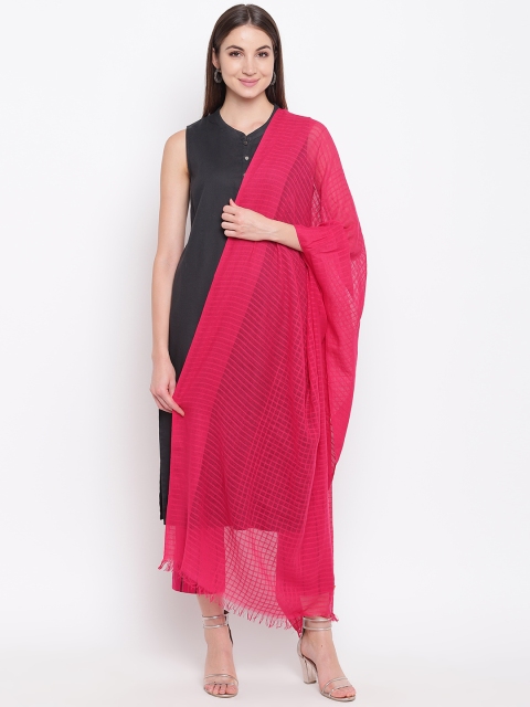 

AURELIA Pink Checked Pure Cotton Dupatta