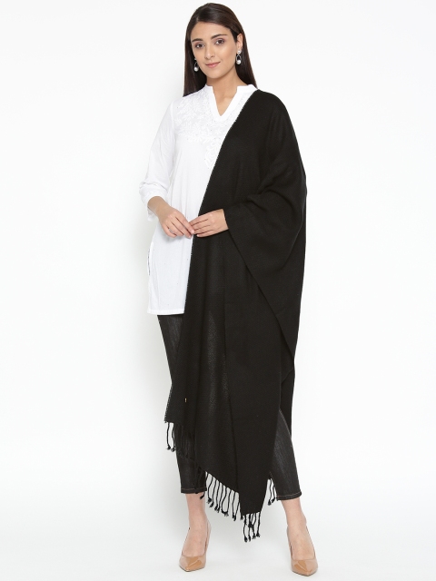 

AURELIA Women Black Woven Design Shawl