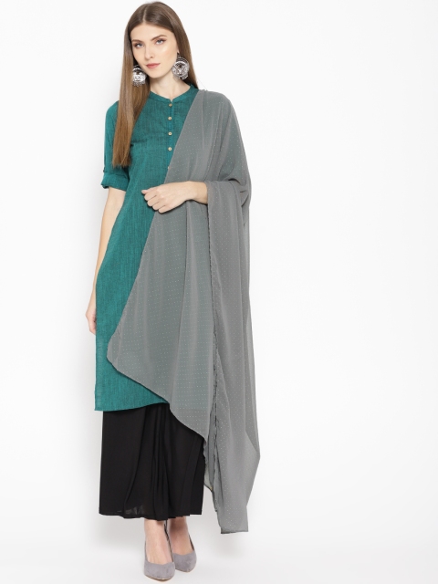 

AURELIA Charcoal Grey & Silver Embelished Dupatta