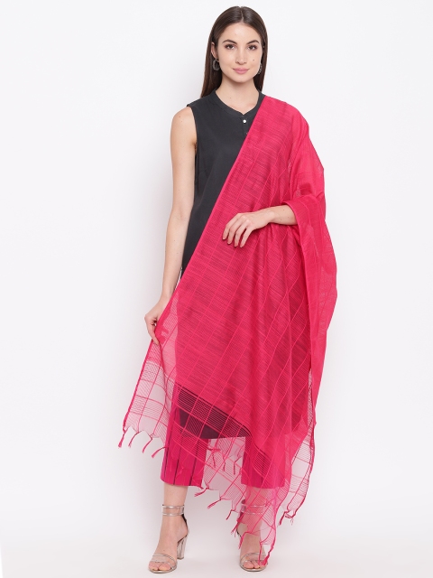 

AURELIA Pink Self-Checked Dupatta
