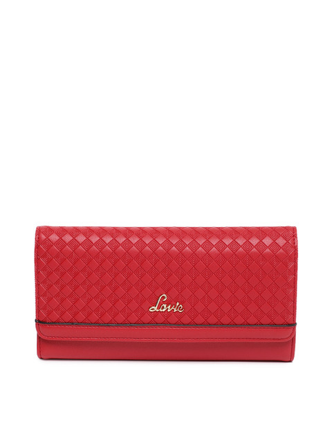 

Lavie Women Red Textured Three Fold Wallet