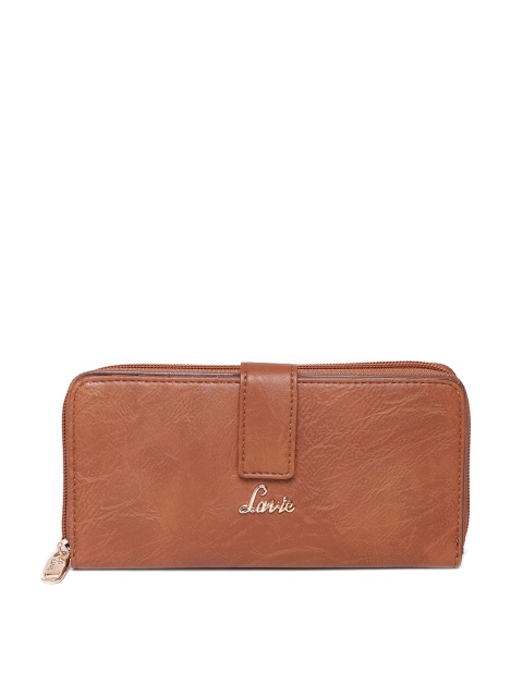 

Lavie Women Brown Solid Zip Around Wallet