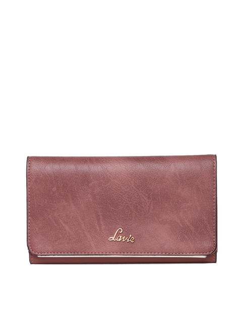 

Lavie Women Mauve Solid Three Fold Wallet