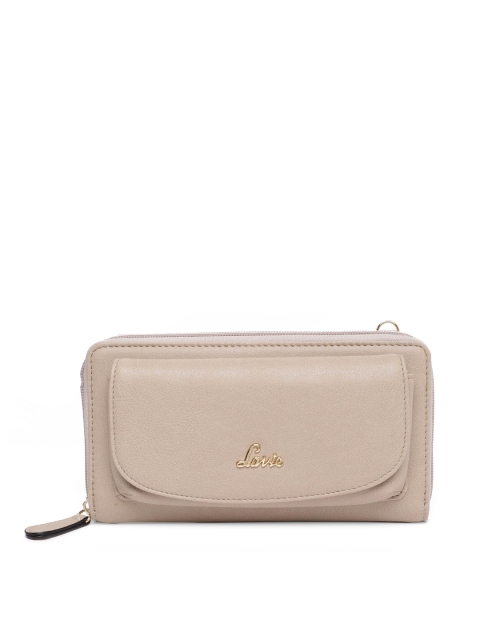 

Lavie Women Beige Solid Zip Around Wallet