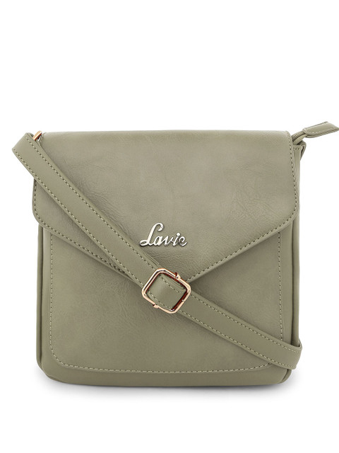 

Lavie Olive Green Solid Sling Bag