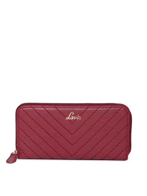 

Lavie Women Red Textured Zip Around Wallet