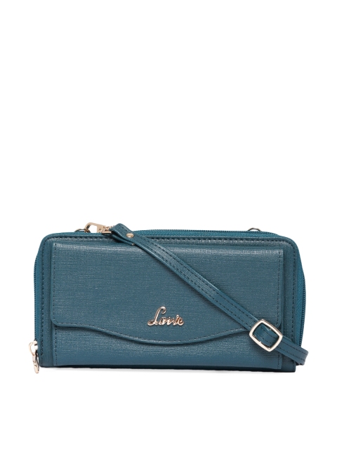 

Lavie Women Teal Blue Solid Zip Around Wallet