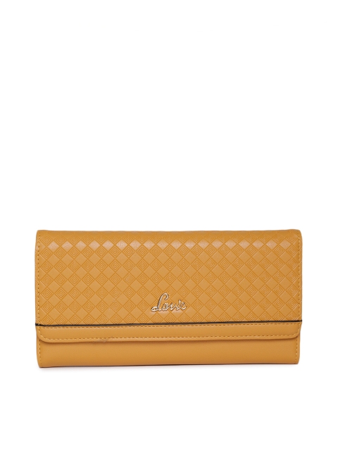 

Lavie Women Yellow Textured Three Fold Wallet