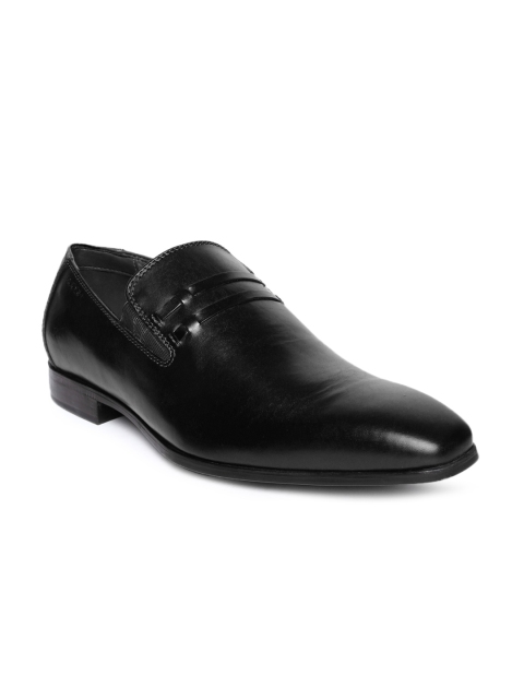 

Ruosh Occasion Men Black Leather Slip-Ons