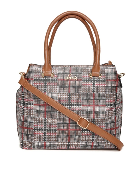 

Lavie Brown & Black Checked Handheld Bag
