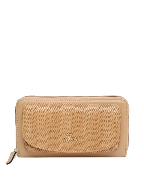 

Lavie Women Beige Solid Zip Around Wallet