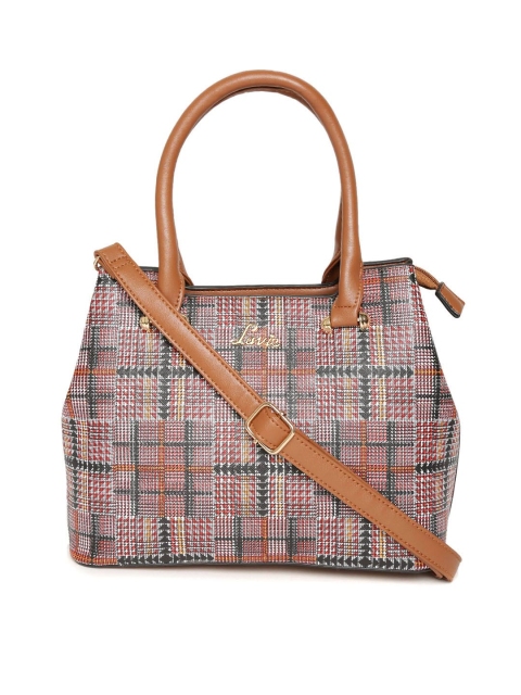 

Lavie Brown & Black Checked Handheld Bag