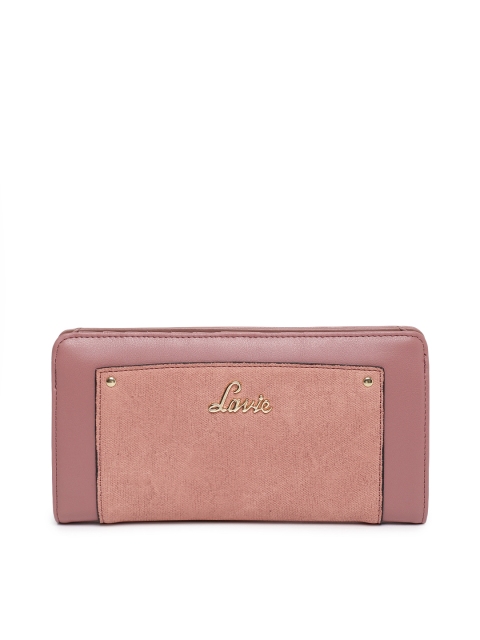 

Lavie Women Peach-Coloured & Pink Colourblocked Two Fold Wallet