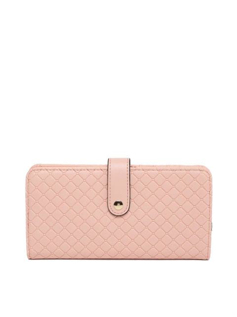 

Lavie Women Light Pink Textured Three Fold Wallet