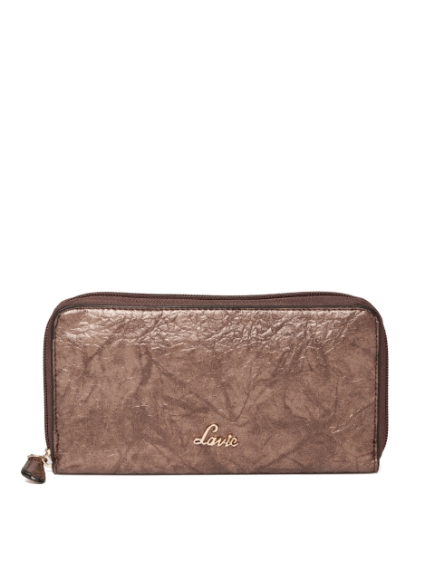 

Lavie Women Copper-Toned Textured Zip Around Wallet