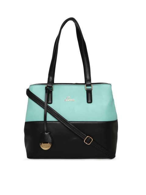 

Lavie Black & Blue Colourblocked Shoulder Bag