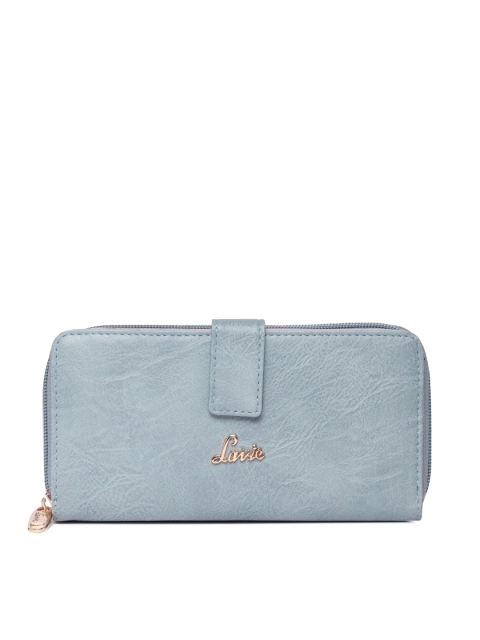

Lavie Women Blue Solid Zip Around Wallet