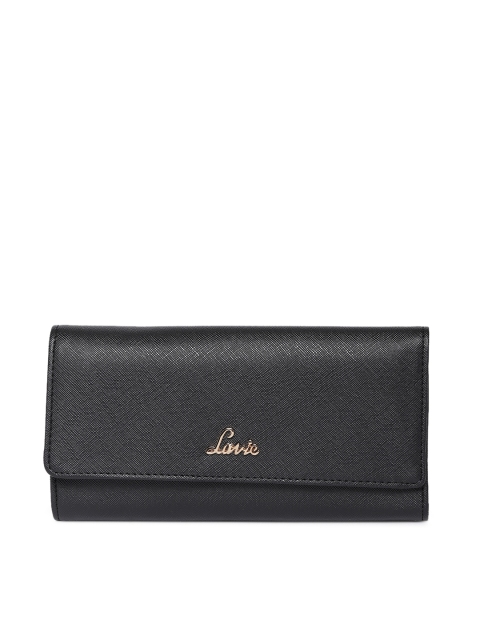 

Lavie Women Black Solid Three Fold Wallet