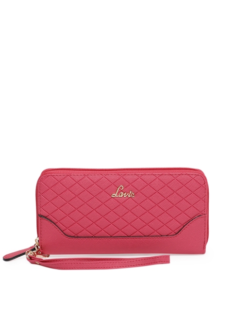 

Lavie Women Pink Textured Zip Around Wallet