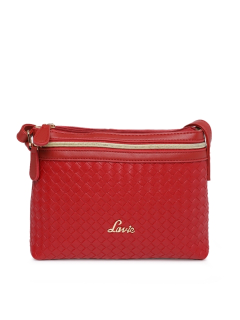 

Lavie Red Textured Sling Bag