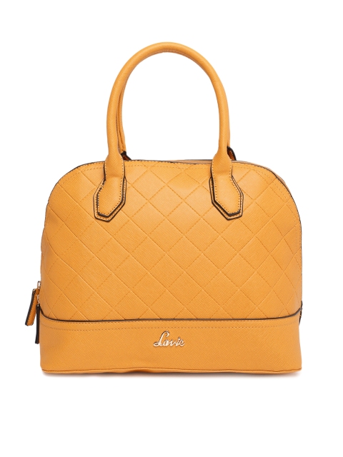 

Lavie Women Mustard Yellow Solid Handheld Bag