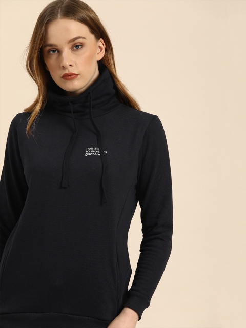 

ether Women Black Solid Sweatshirt
