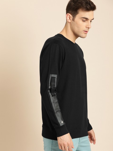 

ether Men Black Solid Sweatshirt