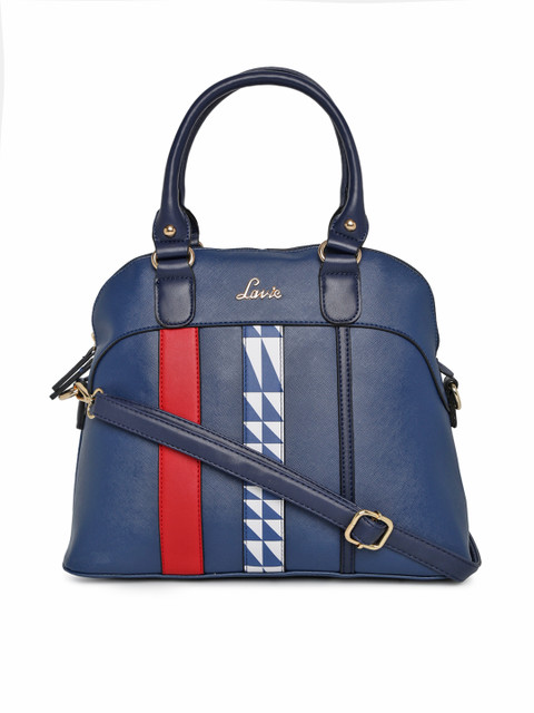

Lavie Navy Blue Printed Handheld Bag
