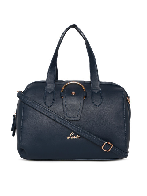 

Lavie Navy Blue Solid Handheld Bag