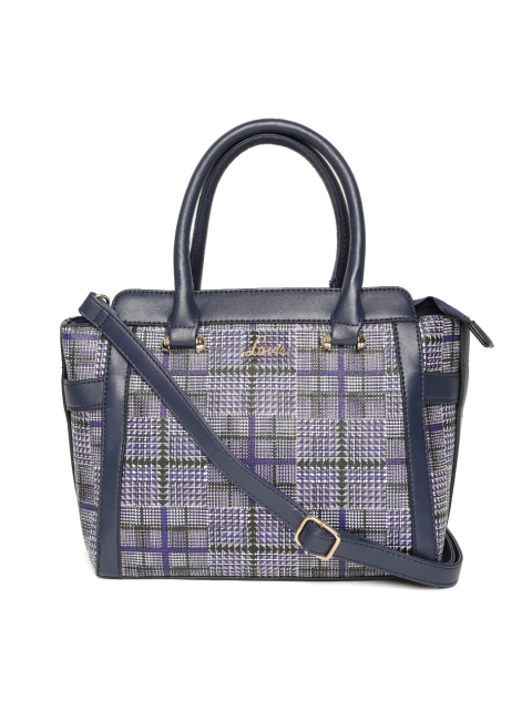 

Lavie Navy Blue & White Checked Handheld Bag