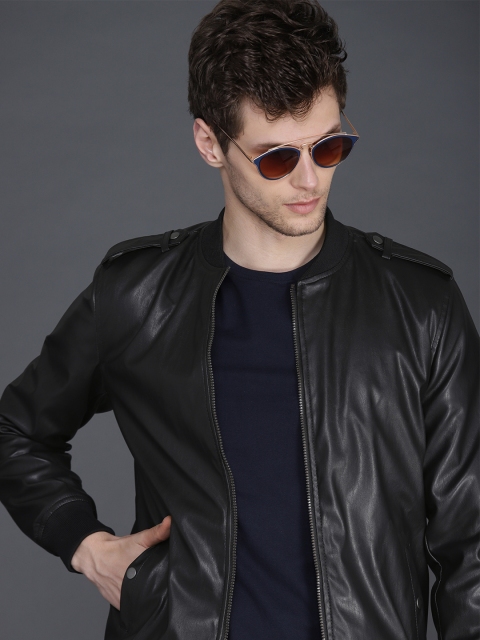 

WROGN Men Black Solid Bomber Jacket
