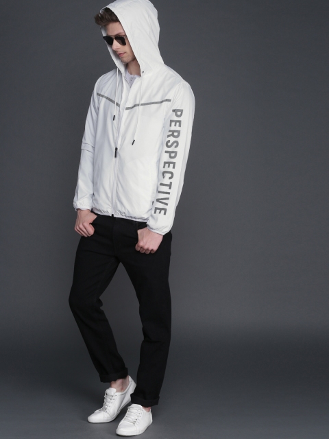 

WROGN Men White Solid Jacket