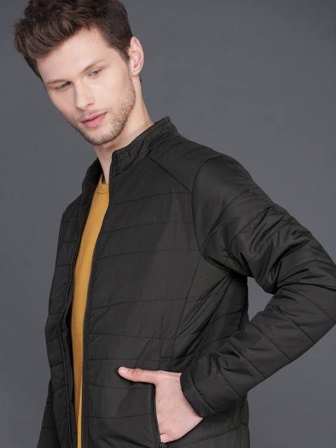 

WROGN Men Black Slim Fit Solid Puffer Jacket