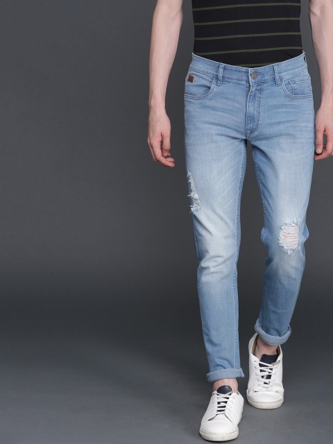 

WROGN Men Blue Slim Fit Mid-Rise Mildly Distressed Stretchable Jeans