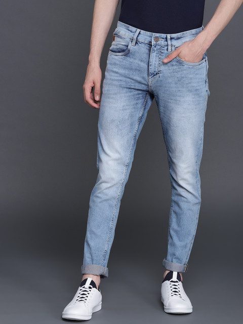 

WROGN Men Blue Regular Fit Mid-Rise Clean Look Stretchable Jeans