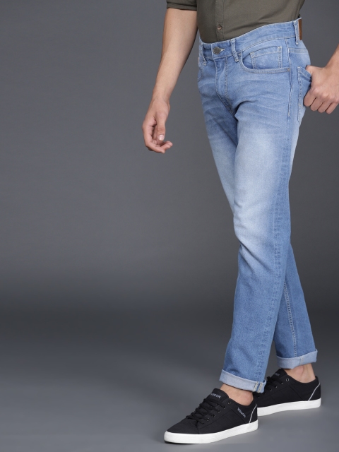 

WROGN Men Blue Slim Fit Mid-Rise Clean Look Stretchable Jeans