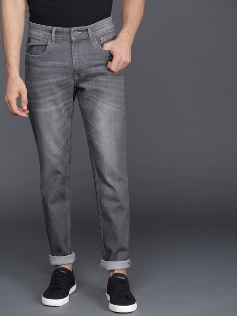 

WROGN Men Charcoal Grey Slim Fit Mid-Rise Clean Look Stretchable Jeans