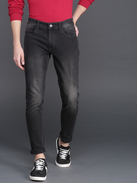 

WROGN Men Black Slim Fit Mid-Rise Clean Look Stretchable Jeans