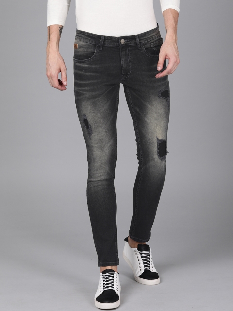 

WROGN Men Black Slim Fit Mid-Rise Mildly Distressed Jeans
