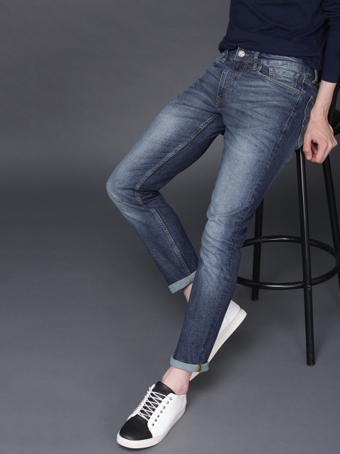 

WROGN Men Blue Slim Fit Mid-Rise Clean Look Stretchable Jeans
