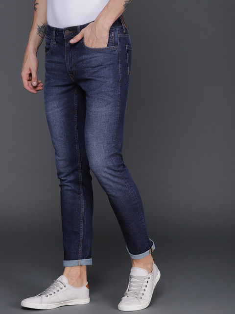 

WROGN Men Blue Slim Fit Mid-Rise Clean Look Stretchable Jeans