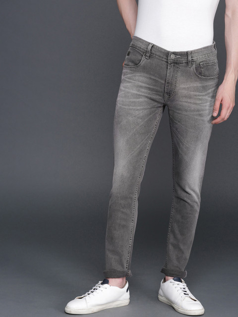 

WROGN Men Grey Slim Fit Mid-Rise Clean Look Stretchable Jeans