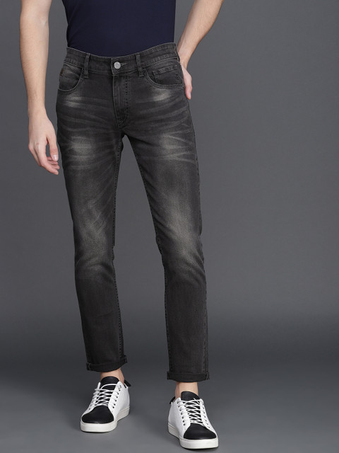 

WROGN Men Black Slim Fit Mid-Rise Clean Look Stretchable Jeans