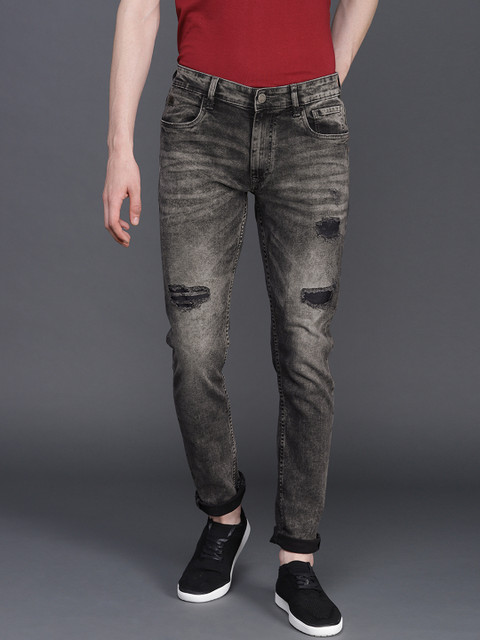 

WROGN Men Blue Slim Fit Mid-Rise Highly Distressed Stretchable Jeans