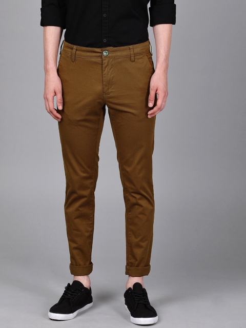 

WROGN Men Khaki Regular Fit Solid Chinos