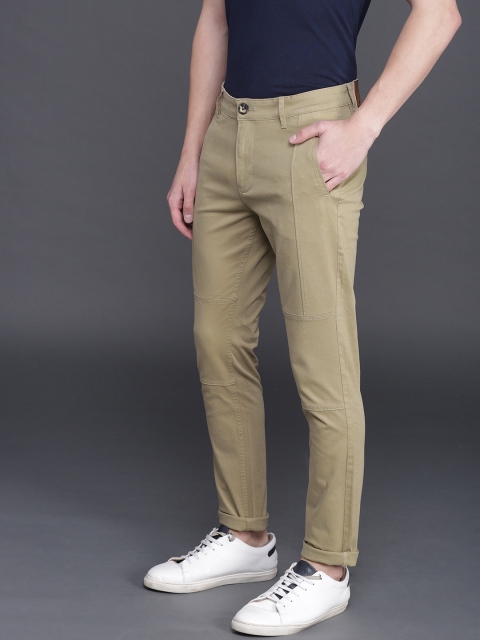 

WROGN Men Khaki Slim Fit Solid Chinos