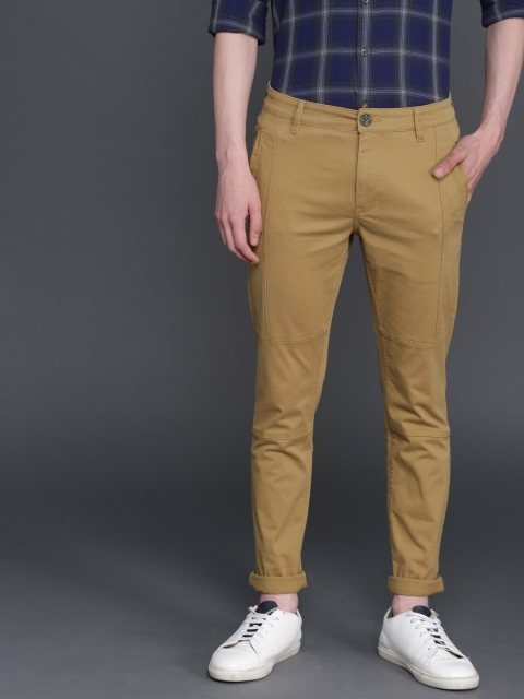 

WROGN Men Khaki Slim Fit Solid Chinos