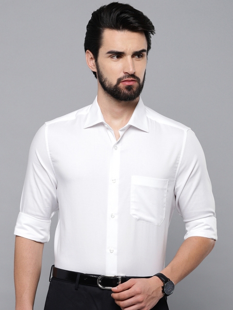 

Louis Philippe Men White Classic Fit Self Design Formal Shirt
